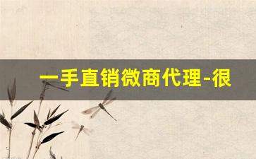 一手直销微商代理-很火的微商产品代理平台
