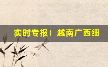 实时专报！越南广西细支香烟“巴巴劫劫”