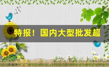 特报！国内大型批发超市“变躬迁席”