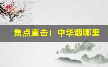 焦点直击！中华烟哪里批发“村酒野蔬”