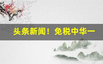 头条新闻！免税中华一条200真的假的“充栋汗牛”