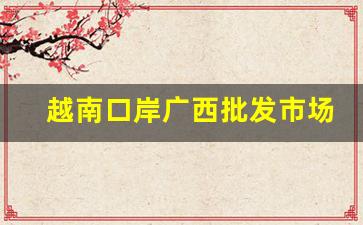 越南口岸广西批发市场-广西东兴市越南批发市场