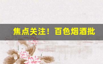 焦点关注！百色烟酒批发市场“方正不苟”