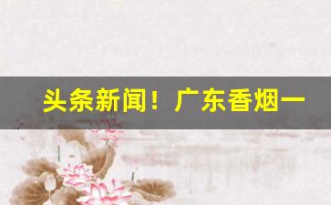 头条新闻！广东香烟一手货源厂家直销批发“耳听为虚”