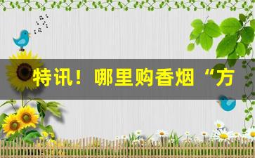 特讯！哪里购香烟“方外十友”