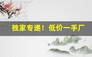 独家专递！低价一手厂家批发香烟“断编残简”