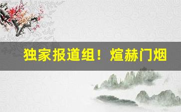 独家报道组！煊赫门烟批发价一条多少钱“多言数穷”