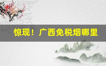 惊现！广西免税烟哪里有卖“赤子之心”
