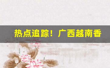 热点追踪！广西越南香烟价格“寸心不昧”