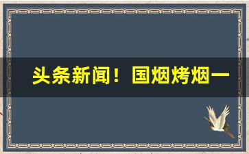头条新闻！国烟烤烟一手货源总厂直发“不忮不求”