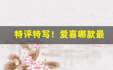 特评特写！爱喜哪款最好抽男士“箪食瓢饮”