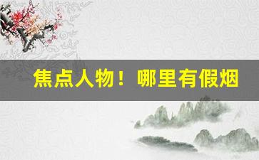 焦点人物！哪里有假烟卖“独出机杼”