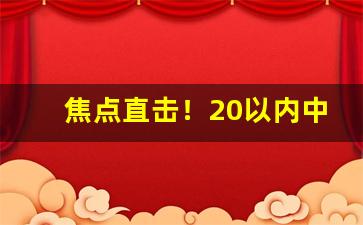 焦点直击！20以内中支好抽的烟“乘利席胜”