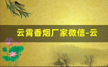 云霄香烟厂家微信-云霄香烟在哪里经销