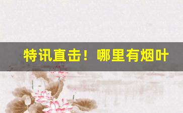 特讯直击！哪里有烟叶批发呢“酬功报德”
