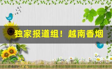 独家报道组！越南香烟批发厂“各得其宜”