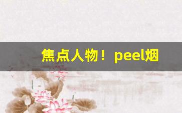 焦点人物！peel烟官方旗舰店“抵掌而谈”