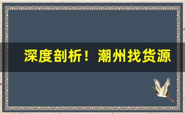 深度剖析！潮州找货源“从长计较”