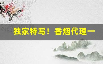 独家特写！香烟代理一手国烟货源“欱野歕山”