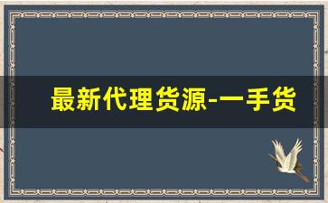最新代理货源-一手货源代理品牌