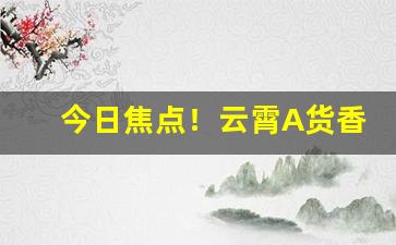 今日焦点！云霄A货香烟微信批发“插科打诨”