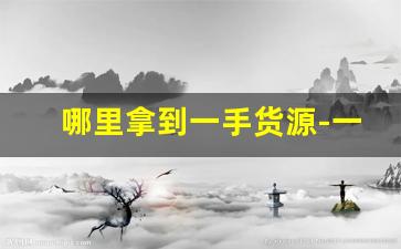 哪里拿到一手货源-一手货源去哪个地方找