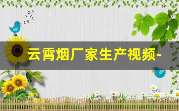 云霄烟厂家生产视频-云霄烟厂都生产哪种品牌