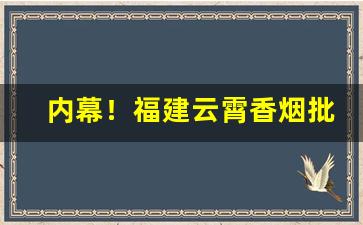 内幕！福建云霄香烟批发部“断无此理”