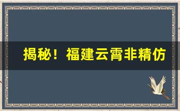 揭秘！福建云霄非精仿烟价格表云霄香烟官网商城“功盖天下”