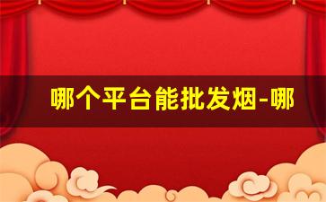 哪个平台能批发烟-哪里有批发烟的地方