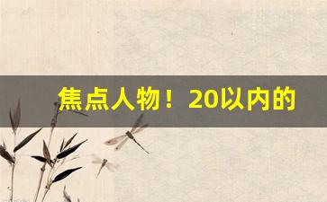 焦点人物！20以内的香烟销量排行“脍炙人口”