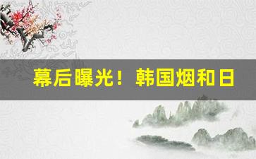 幕后曝光！韩国烟和日本烟买得到吗“辞趣翩翩”