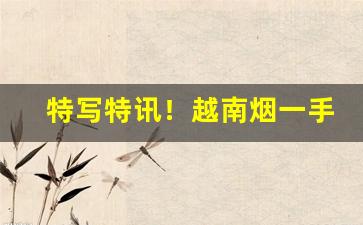 特写特讯！越南烟一手批发“不识起倒”