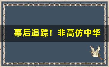 幕后追踪！非高仿中华烟多少钱一条“鞭麟笞凤”