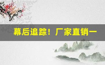 幕后追踪！厂家直销一手香烟货源正品批发“分心挂腹”