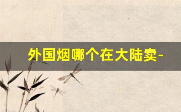 外国烟哪个在大陆卖-外国烟在中国怎么买
