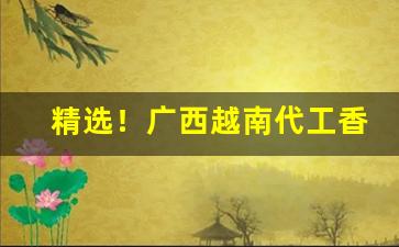 精选！广西越南代工香烟一手货源厂家批发“垂拱而治”