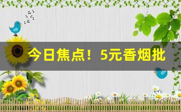 今日焦点！5元香烟批发一手货源哪里买“耳目股肱”